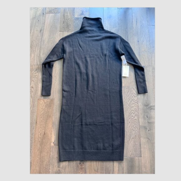 Aritzia Wilfred Cyprie Sweater Dress NWT 100% Italian Merino Wool Black Size 2XS - Picture 6 of 10